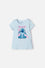 CAMISETA DE STITCH MANGA CORTA AZUL PARA NIÑA