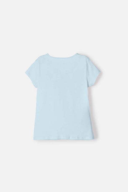 CAMISETA DE STITCH MANGA CORTA AZUL PARA NIÑA
