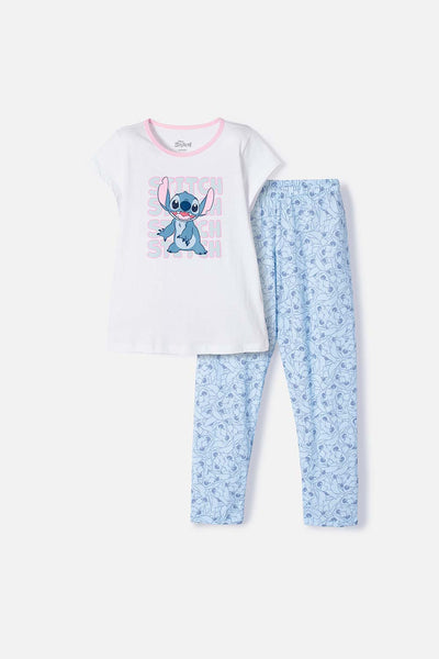 PIJAMA DE STITCH MANGA CORTA MULTICOLOR PARA NIÑA