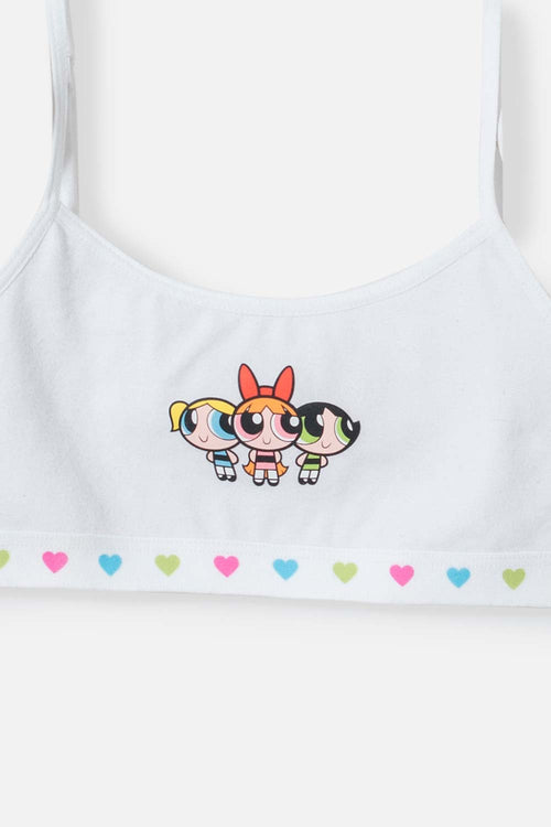 Card slide image -  CONJUNTO DE TOP Y PANTY DE LAS CHICAS SUPERPODEROSAS BLANCO  PARA NIÑA