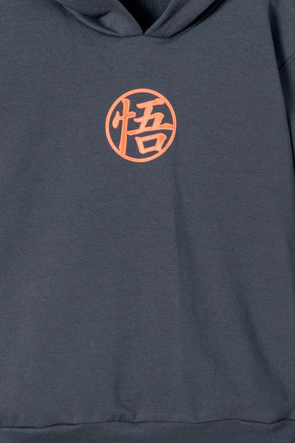 BUZO DE DRAGON BALL CERRADO GRIS PARA NIÑO