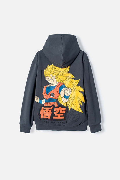 BUZO DE DRAGON BALL CERRADO GRIS PARA NIÑO