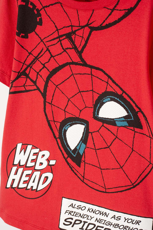 Card slide image -  CAMISETA DE SPIDERMAN MANGA CORTA ROJO PARA NIÑO