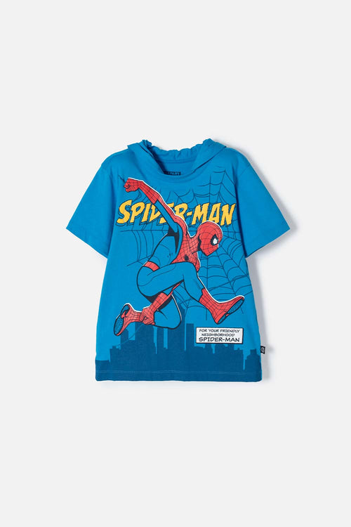 Card slide image -  CAMISETA DE SPIDERMAN CON CAPUCHA AZUL PARA NIÑO