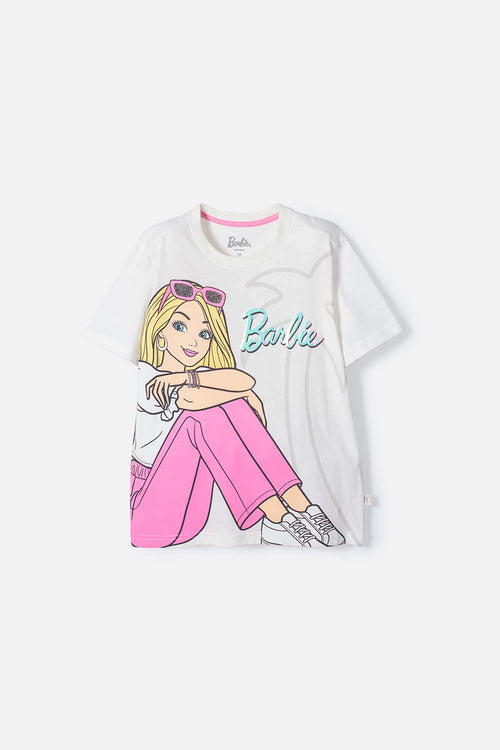 Card slide image -  CAMISETA DE BARBIE MARFIL ESTAMPADA PARA NIÑA