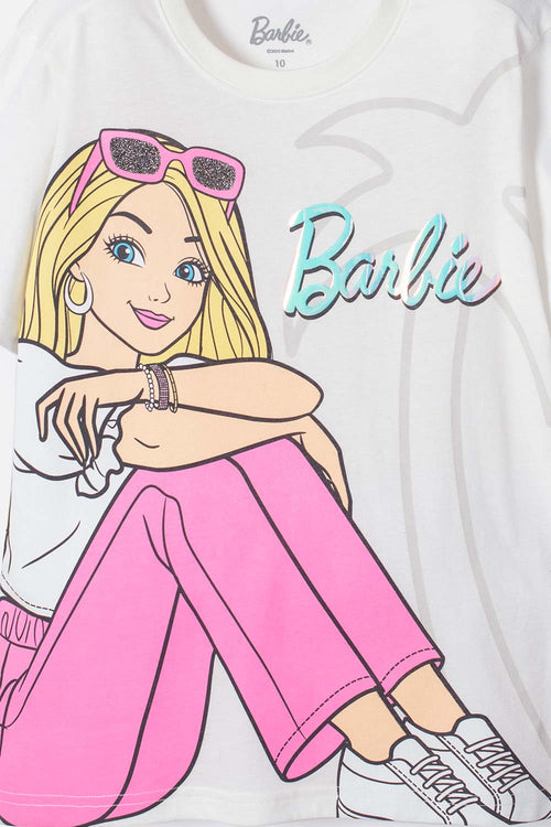 Card slide image -  CAMISETA DE BARBIE MARFIL ESTAMPADA PARA NIÑA