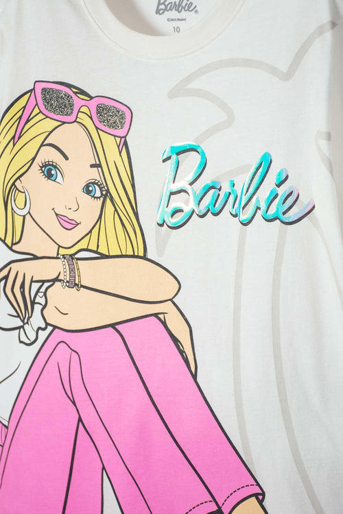 Card slide image -  CAMISETA DE BARBIE MARFIL ESTAMPADA PARA NIÑA