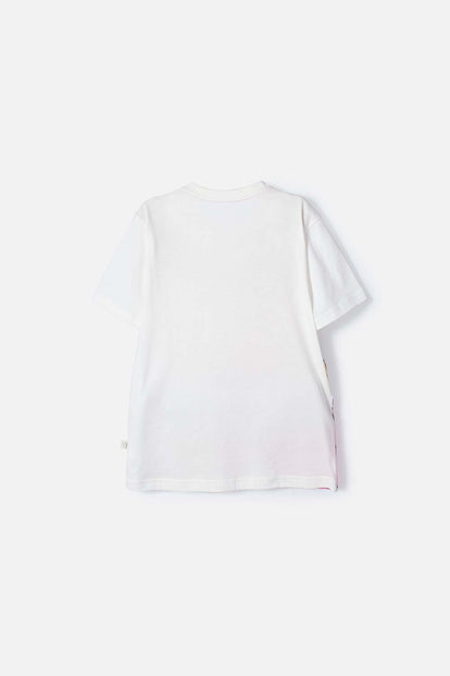 CAMISETA DE BARBIE MARFIL ESTAMPADA PARA NIÑA