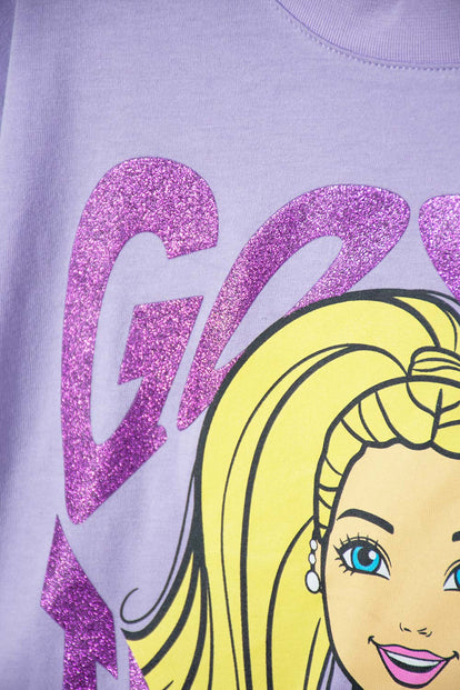 CAMISETA DE BARBIE LAVANDA CON MIRELLA PARA NIÑA