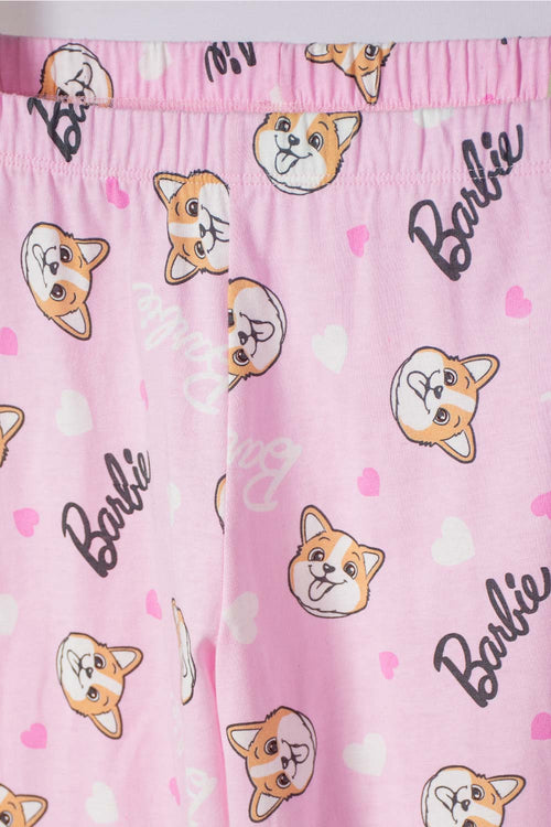 Card slide image -  PIJAMA DE BARBIE ROSADA DE MANGA CORTA PARA NIÑA