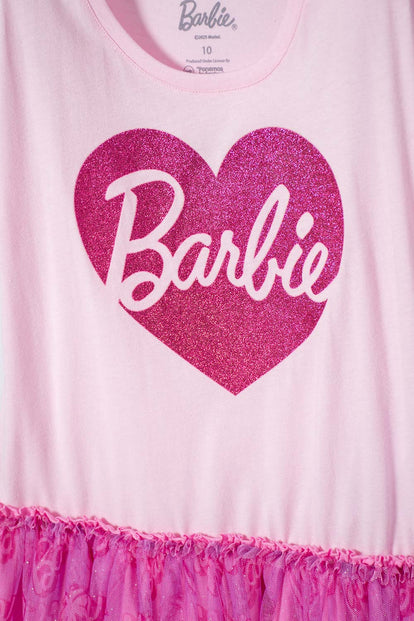  VESTIDO DE BARBIE ROSADO CON TUL PARA NIÑA