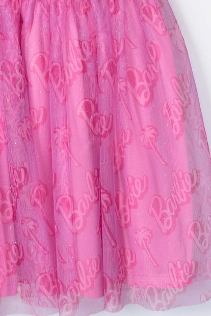 VESTIDO DE BARBIE ROSADO CON TUL PARA NIÑA