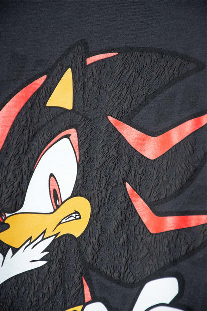 CAMISETA DE SONIC MANGA CORTA GRIS PARA NIÑO