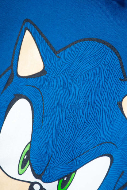 BUZO DE SONIC CON CAPUCHA AZUL PARA NIÑO