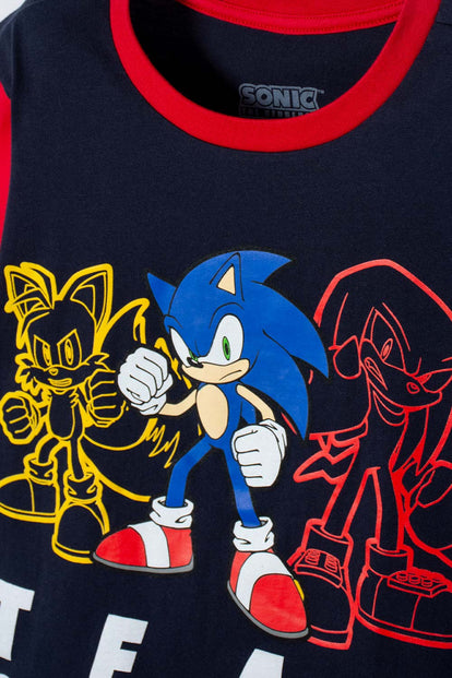 PIJAMA DE SONIC CON PANTALÓN LARGO MULTICOLOR PARA NIÑO