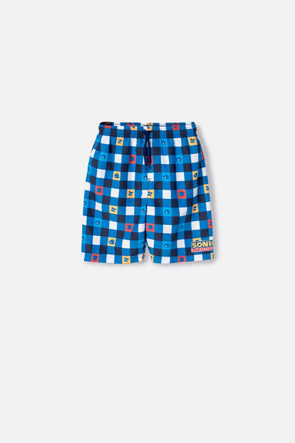  SIN PRECIO PANTALONETA DE BAÑO DE SONIC CON CORDÓN AZUL PARA NIÑO