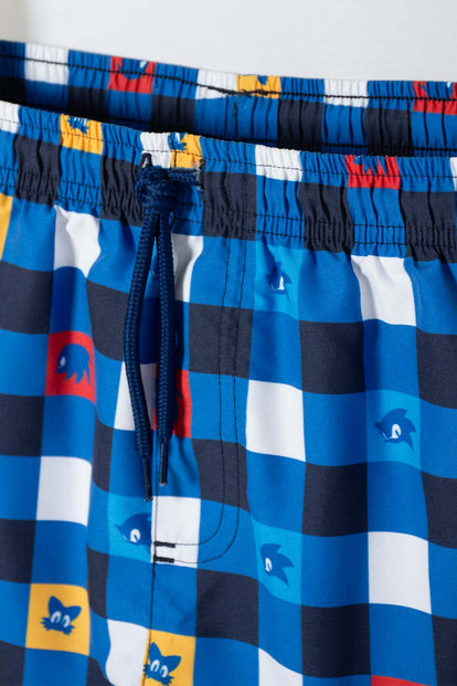  SIN PRECIO PANTALONETA DE BAÑO DE SONIC CON CORDÓN AZUL PARA NIÑO