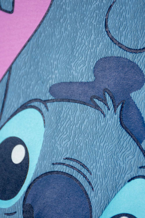 Card slide image -  CAMISETA DE LILO & STITCH AZUL ESTAMPADA EN FRENTE PARA NIÑO