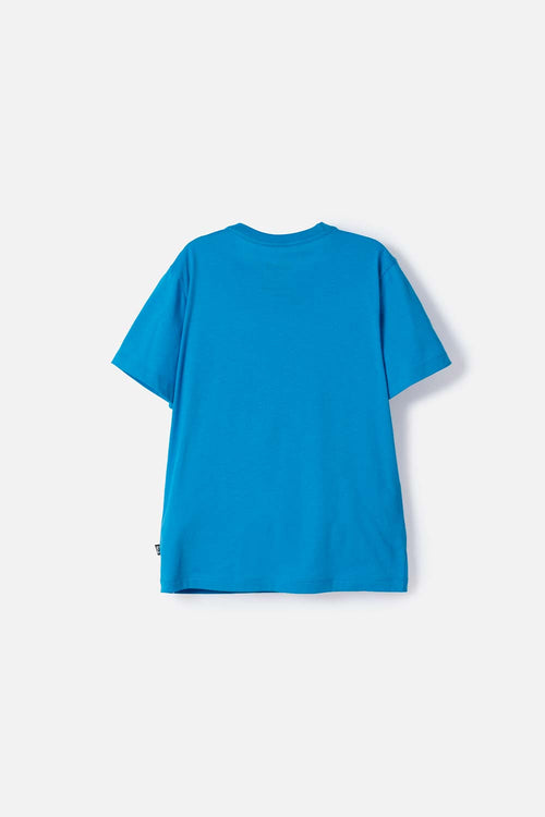 Card slide image -  CAMISETA DE LILO & STITCH AZUL ESTAMPADA EN FRENTE PARA NIÑO