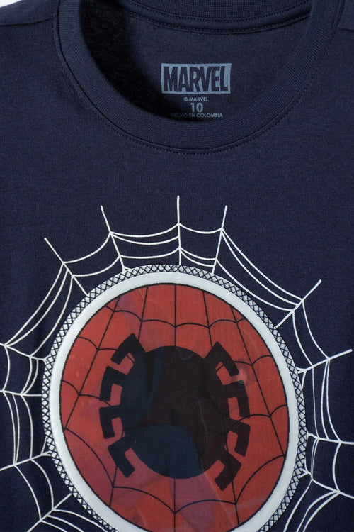 CAMISETA DE SPIDER-MAN MANGA CORTA AZUL PARA NIÑO