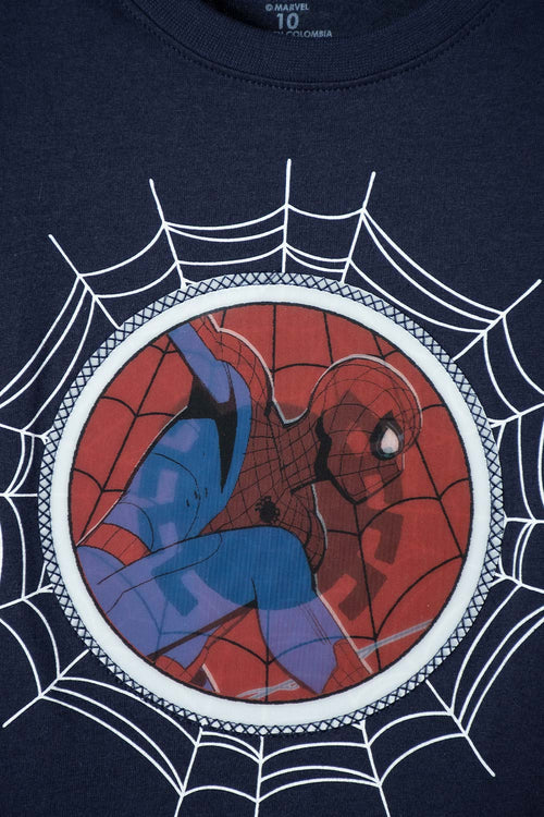 CAMISETA DE SPIDER-MAN MANGA CORTA AZUL PARA NIÑO