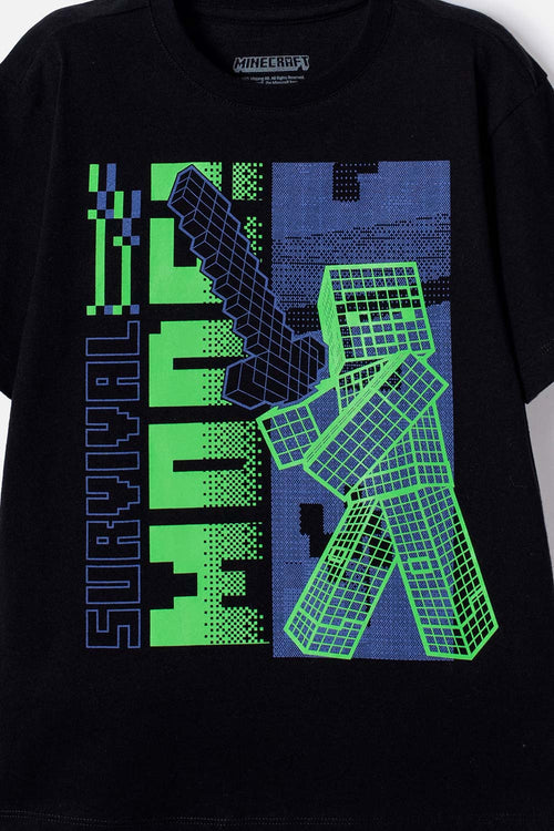 CAMISETA DE MINECRAFT QUE ALUMBRA EN LA OSCURIDAD PARA NIÑO