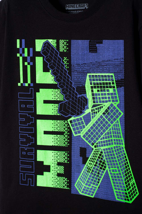 CAMISETA DE MINECRAFT QUE ALUMBRA EN LA OSCURIDAD PARA NIÑO
