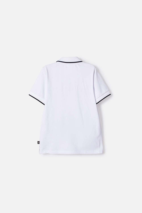 CAMISETA TIPO POLO DE MINECRAFT BLANCA PARA NIÑA