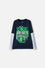 CAMISETA DE MINECRAFT MANGA LARGA AZUL PARA NIÑO
