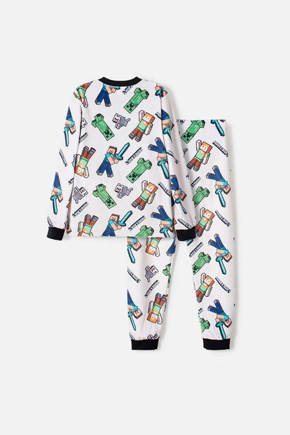 PIJAMA DE MINECRAFT CON PANTALÓN LARGO MULTICOLOR PARA NIÑO