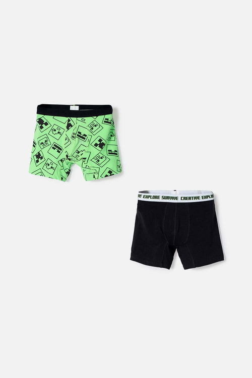 PACK X2 BOXER DE MINECRAFT MULTICOLOR PARA NIÑO