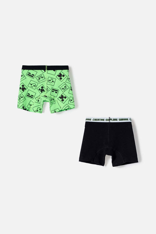 PACK X2 BOXER DE MINECRAFT MULTICOLOR PARA NIÑO