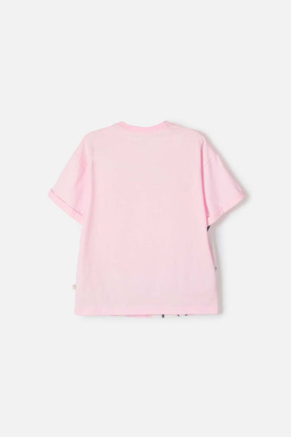 CAMISETA DE CINNAMOROLL MANGA CORTA ROSA PARA NIÑA