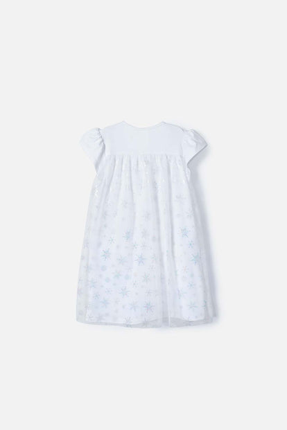  PIJAMA DE FROZEN TIPO BATOLA CON TULL BLANCO PARA NIÑA