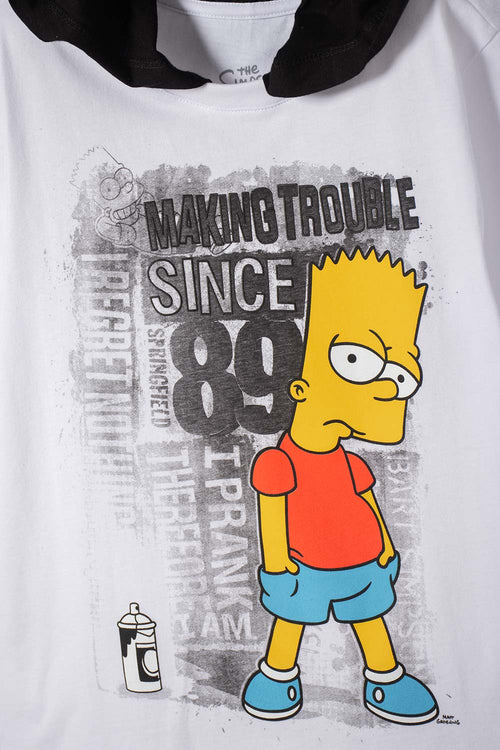 CAMISETA DE LOS SIMPSON MANGA CORTA NEGRO Y BLANCO PARA NIÑO