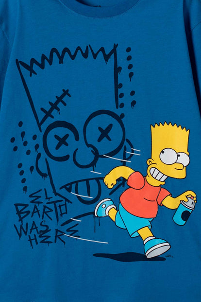 CAMISETA DE LOS SIMPSON MANGA CORTA AZUL PARA NIÑO
