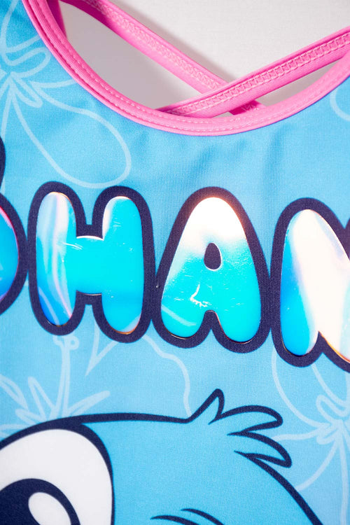VESTIDO DE BAÑO DE STITCH  MANGA LARGA MULTICOLOR PARA NIÑA