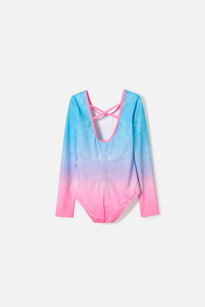 VESTIDO DE BAÑO DE STITCH  MANGA LARGA MULTICOLOR PARA NIÑA