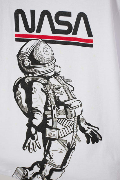  CAMISETA DE LA NASA MANGA CORTA BLANCO PARA NIÑO