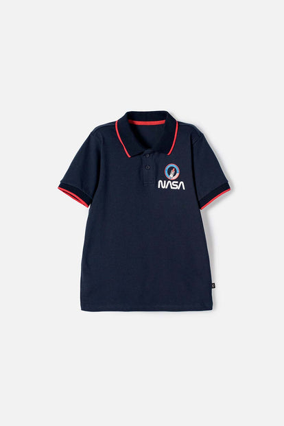 CAMISETA DE LA NASA TIPO POLO AZUL PARA NIÑO