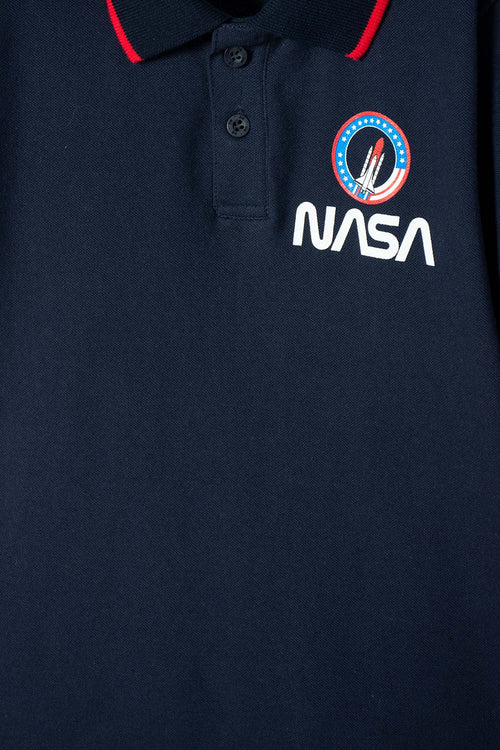 CAMISETA DE LA NASA TIPO POLO AZUL PARA NIÑO