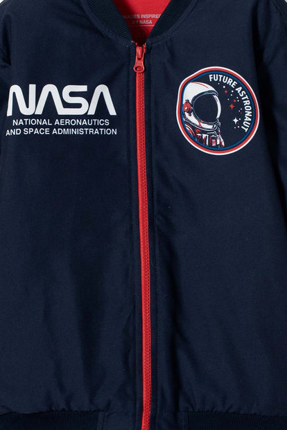 CHAQUETA DE LA NASA CON CIERRE AZUL PARA NIÑO