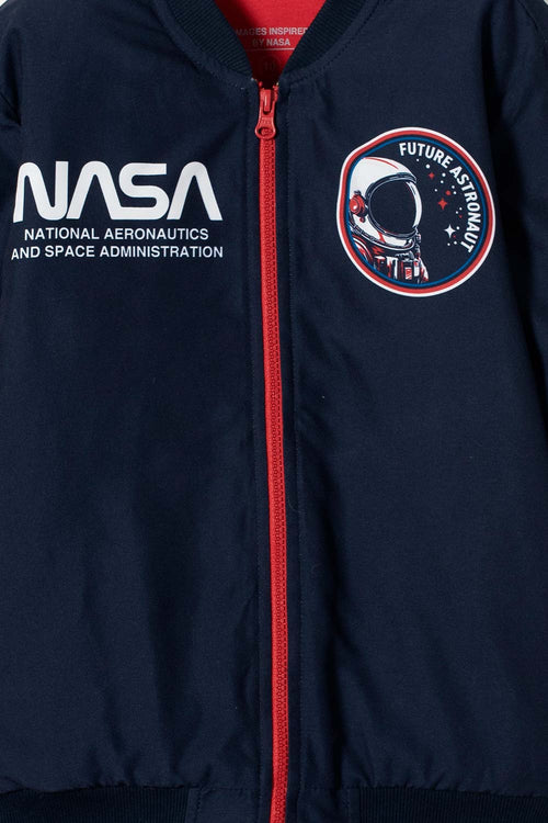 CHAQUETA DE LA NASA CON CIERRE AZUL PARA NIÑO