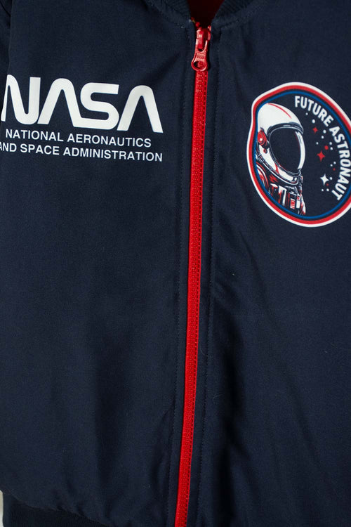CHAQUETA DE LA NASA CON CIERRE AZUL PARA NIÑO