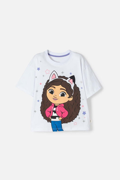  CAMISETA DE GABBY’S DOLLHOUSE MANGA CORTA BLANCO PARA NINA