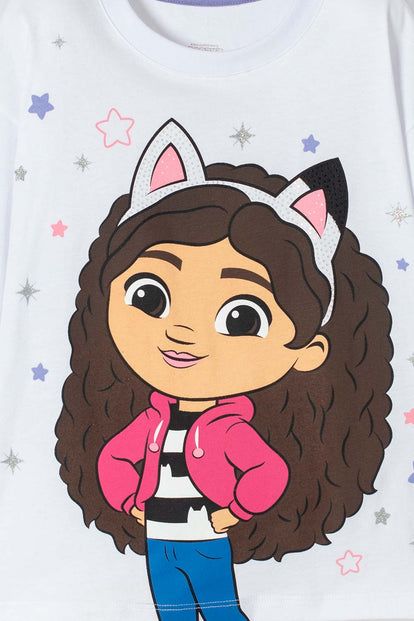 CAMISETA DE GABBY’S DOLLHOUSE MANGA CORTA BLANCO PARA NINA