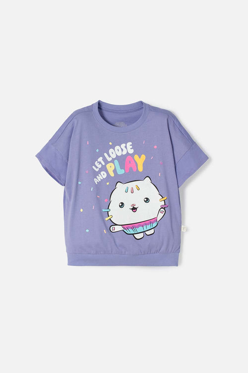 Card slide image -  CAMISCAMISETA DE GABBY’S DOLLHOUSE MANGA CORTA LILA PARA NINA