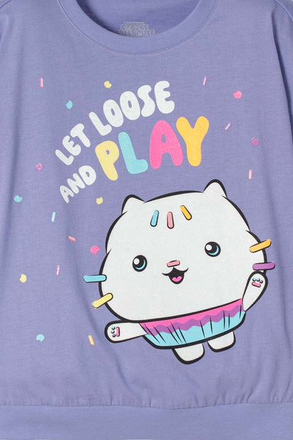  CAMISCAMISETA DE GABBY’S DOLLHOUSE MANGA CORTA LILA PARA NINA