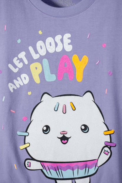 CAMISETA DE GABBY’S DOLLHOUSE MANGA CORTA LILA PARA NINA