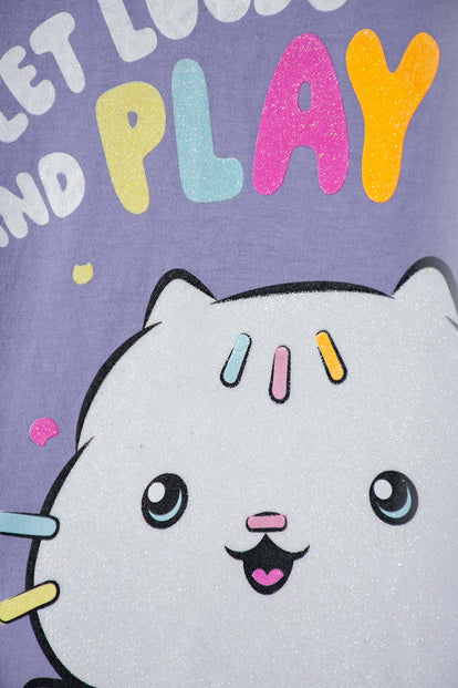 CAMISETA DE GABBY’S DOLLHOUSE MANGA CORTA LILA PARA NINA